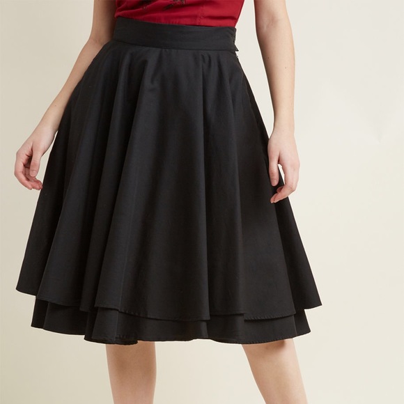 Black circle skirt midi Clearance